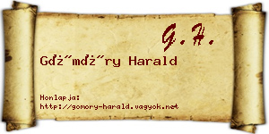 Gömöry Harald névjegykártya